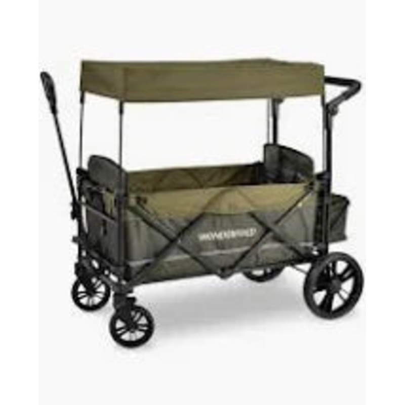 Wonderfold X2 Push + Pull Double Stroller Wagon, Woodland Green
