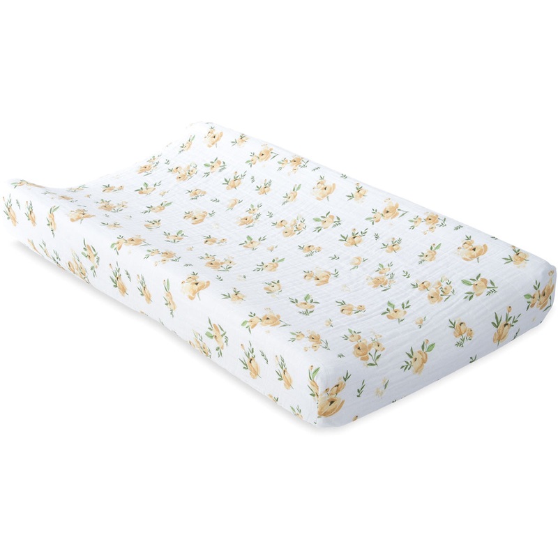 Little Unicorn Cotton Muslin Changing Pad Cover – Yellow Rose