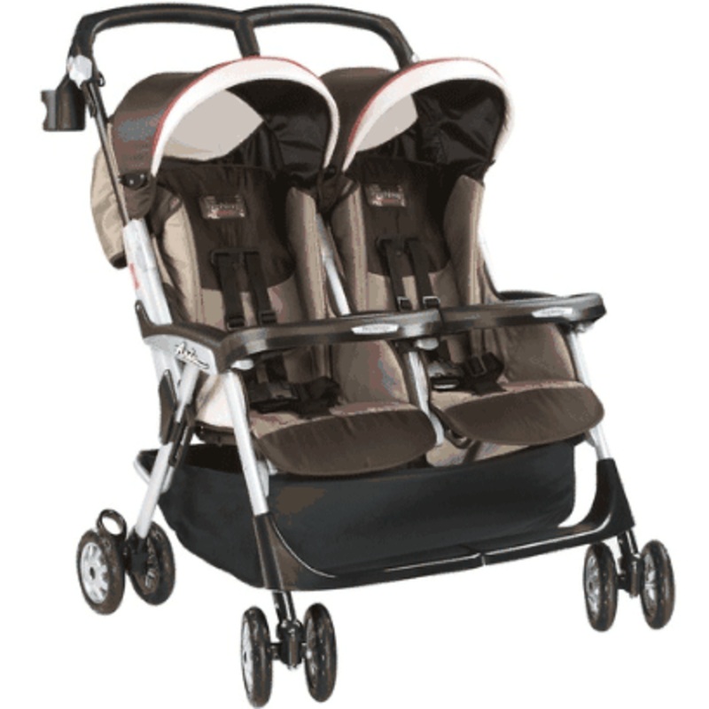 Peg Perego Aria Twin Stroller 2007 Toffee Fabric