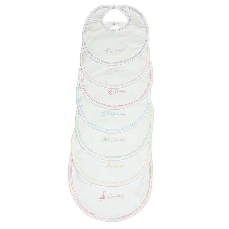 Kissy Kissy Embroidered Bib Set Days of the Week Girl