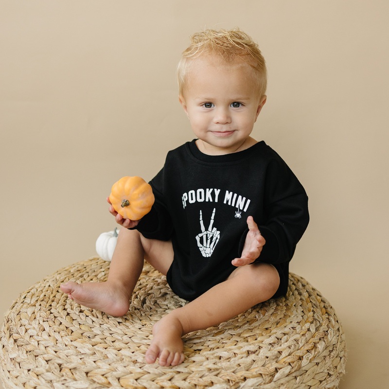 ‘Spooky Mini’ Sweatshirt Romper